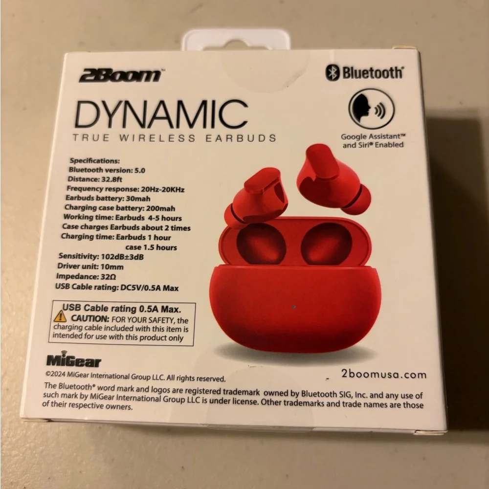2Boom Dynamic True Wireless Earbuds - Red